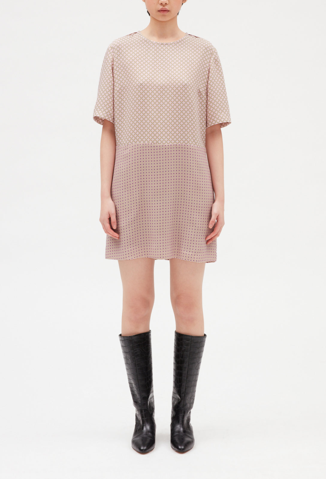 Robe courte imprimée rose Faume - seconde main