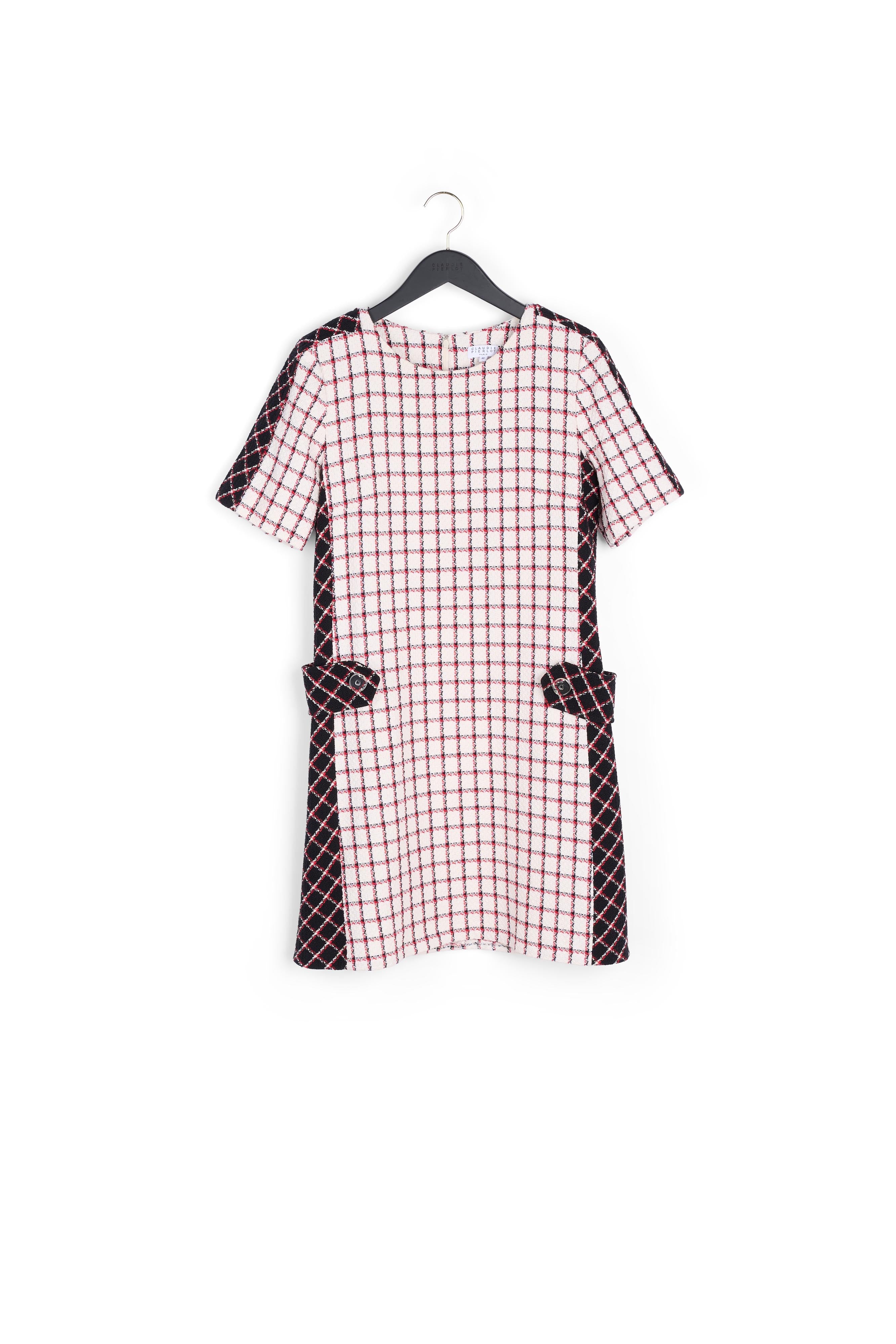 Robe droite en tweed à carreaux Faume - seconde main