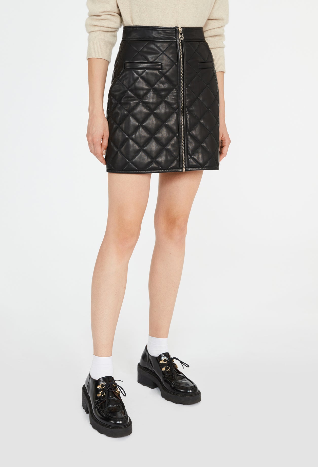 Jupe matelassée cuir Faume - seconde main