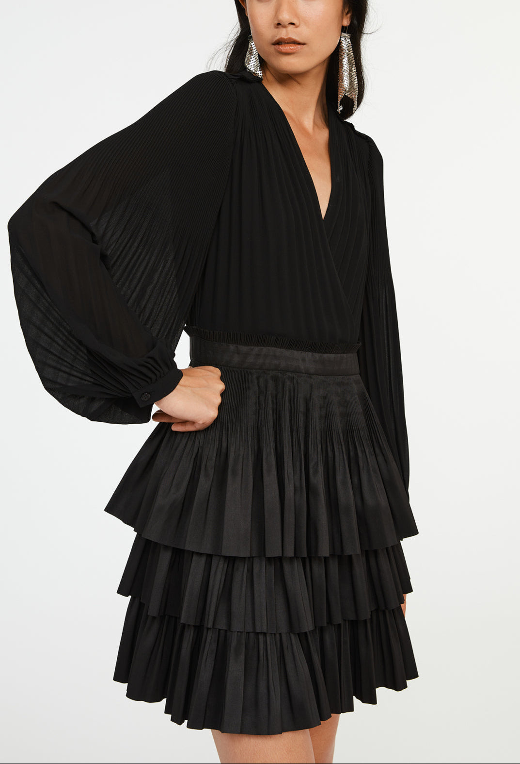 Robe courte plissée à volant Faume - seconde main