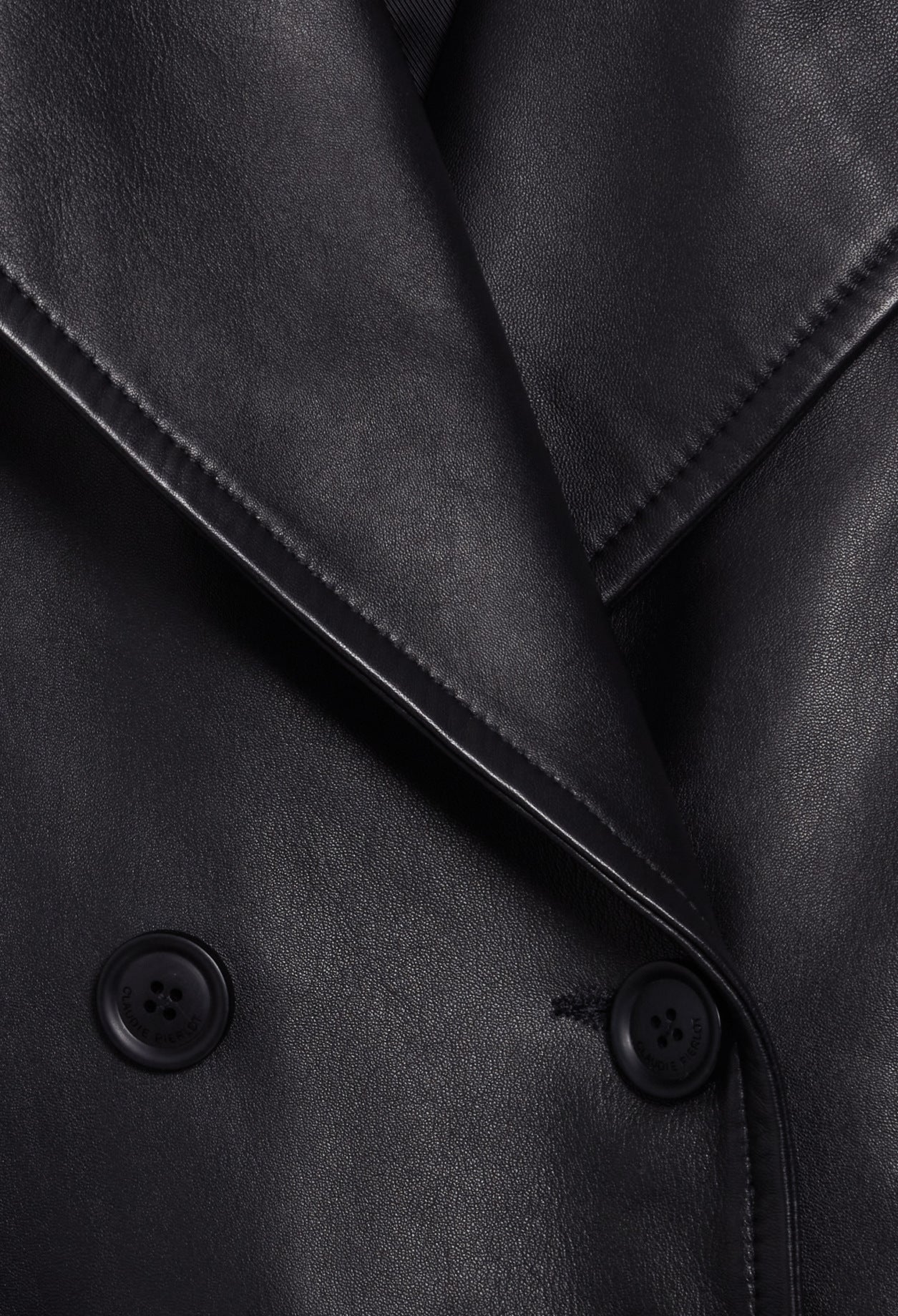 Trench marine cuir lisse Faume - seconde main