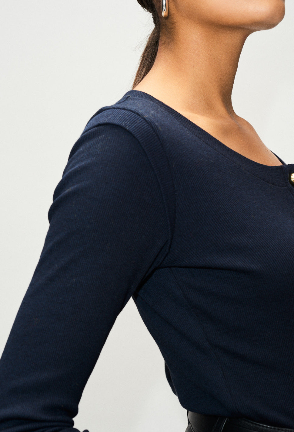 T-shirt manches longues encolure boutons Faume - seconde main