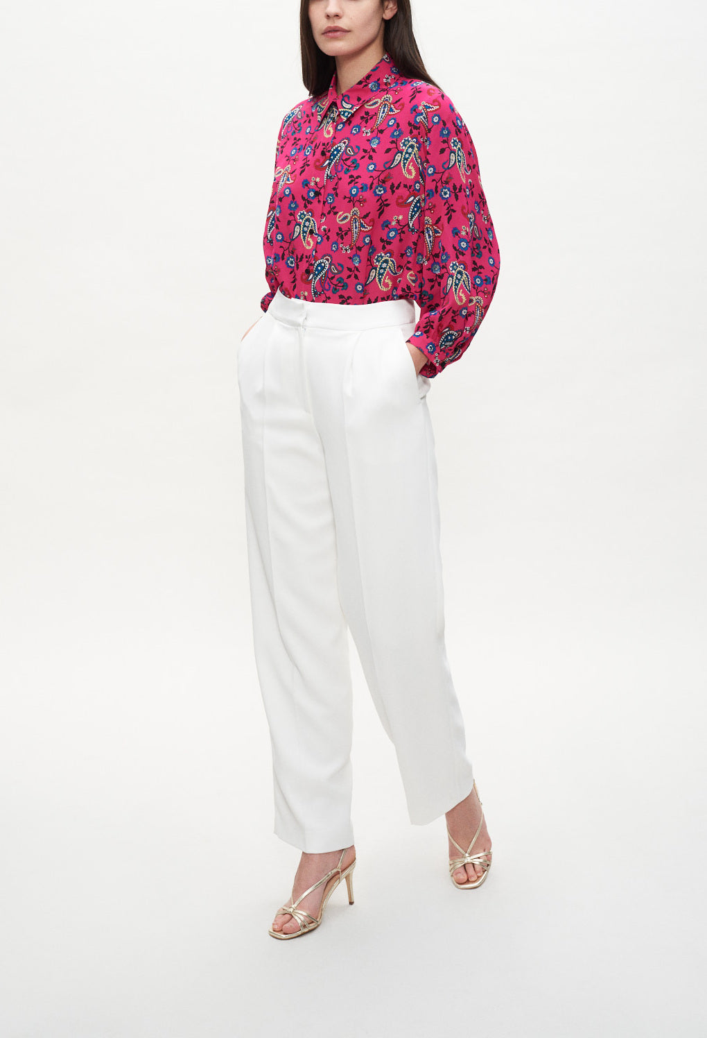 Chemise imprimée rose fuchsia Faume - seconde main