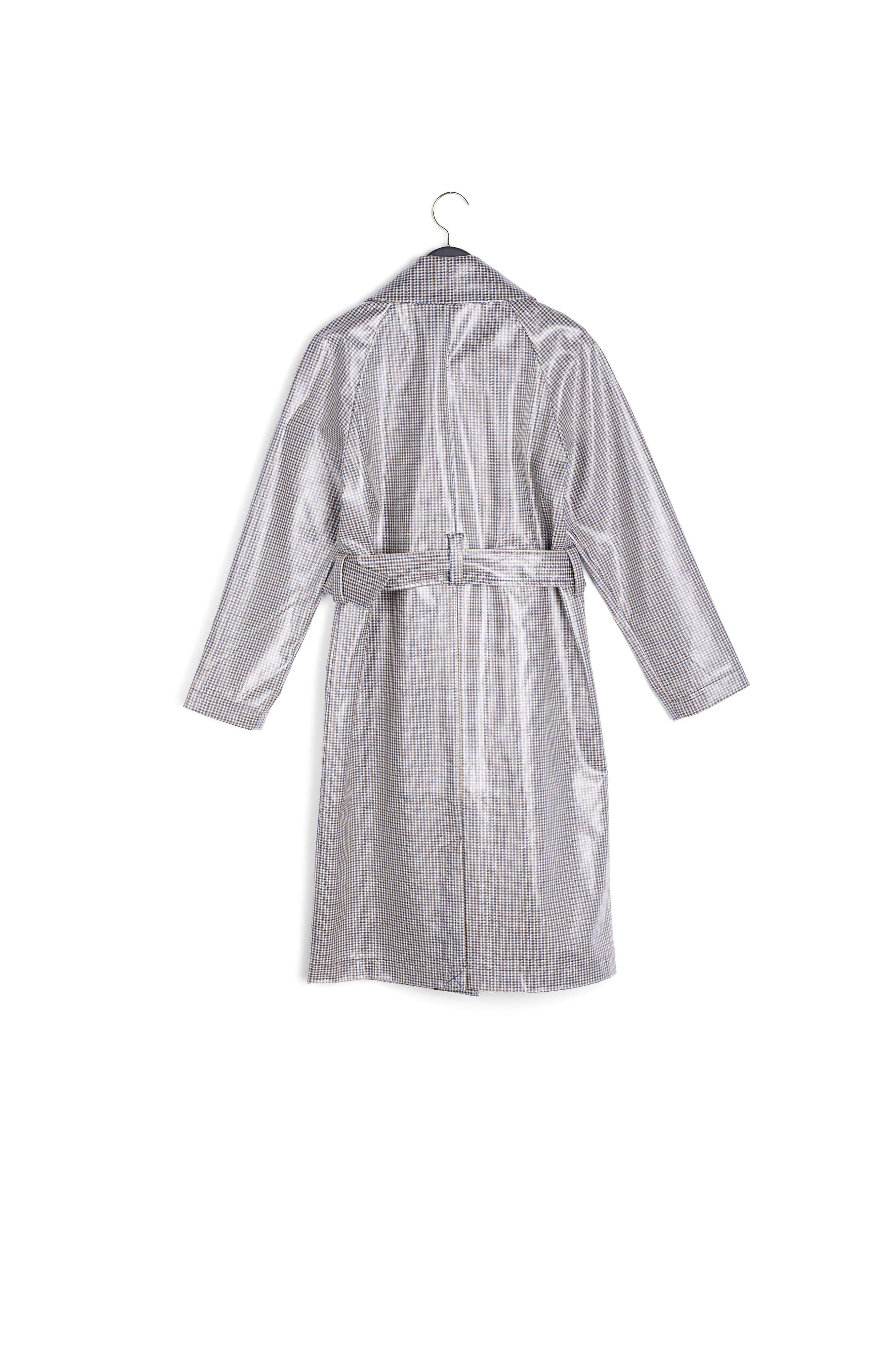 Manteau imperméable ceinturé à carreaux Faume - seconde main