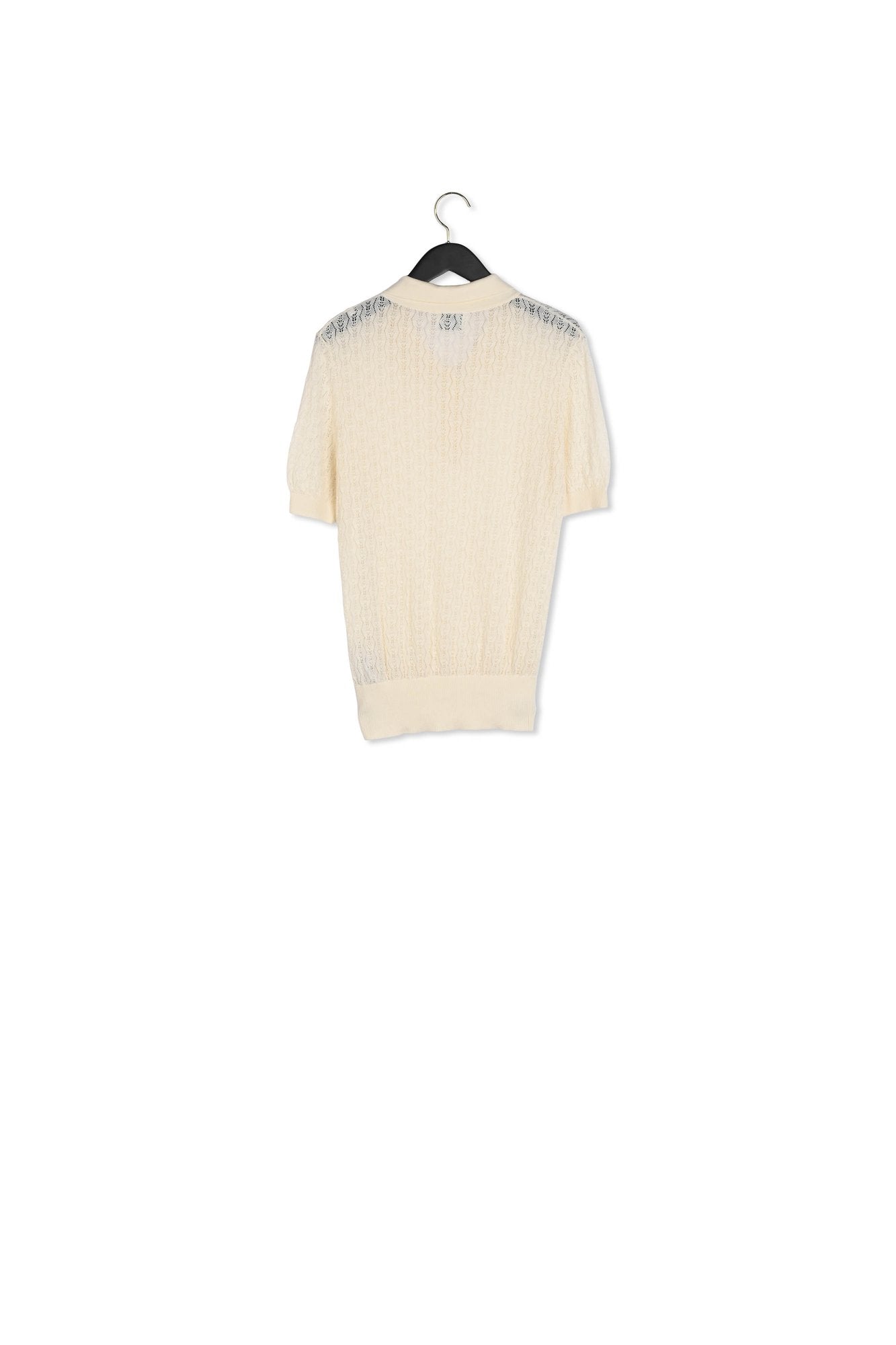 Pull polo maille fine écru Faume - seconde main