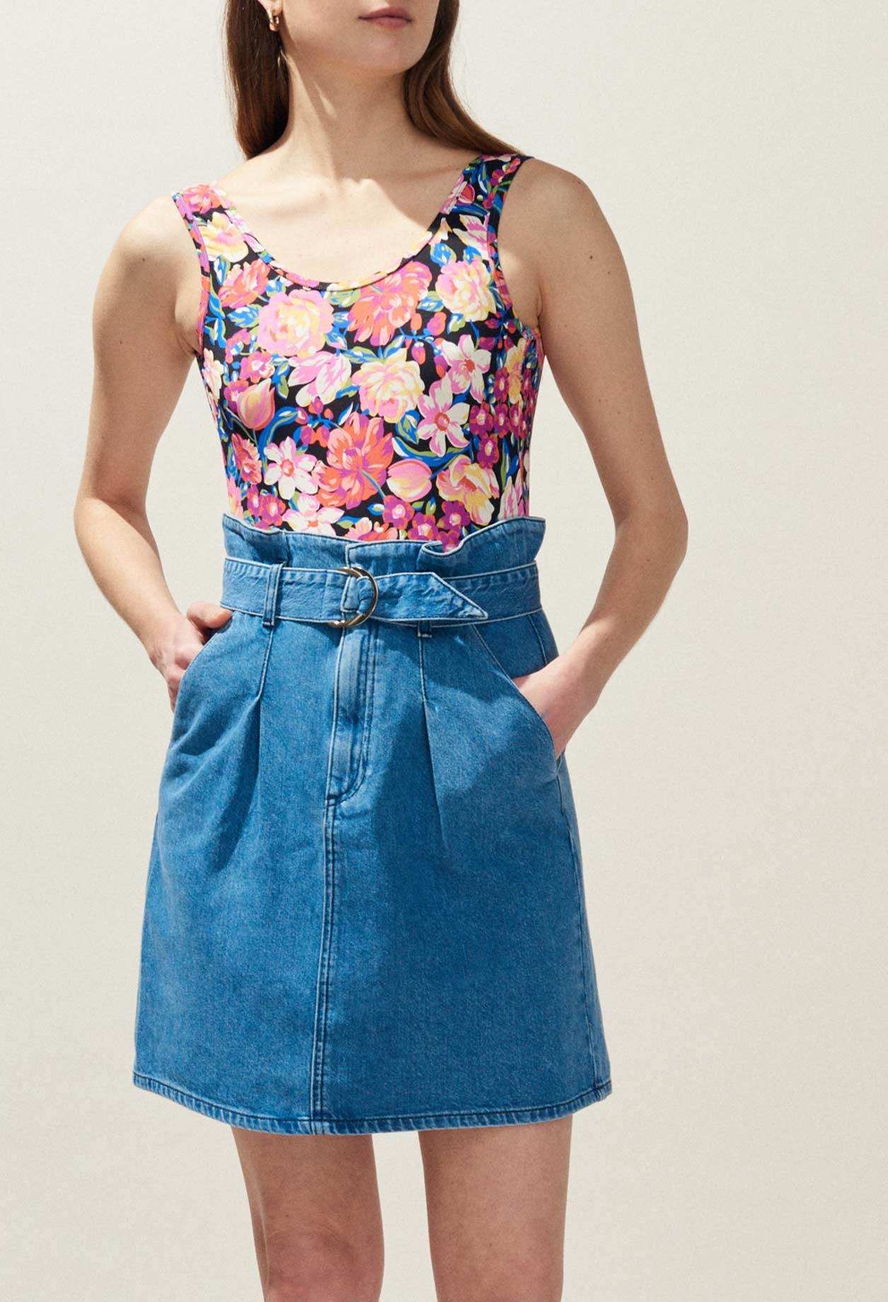 Jupe en jean patineuse Faume - seconde main