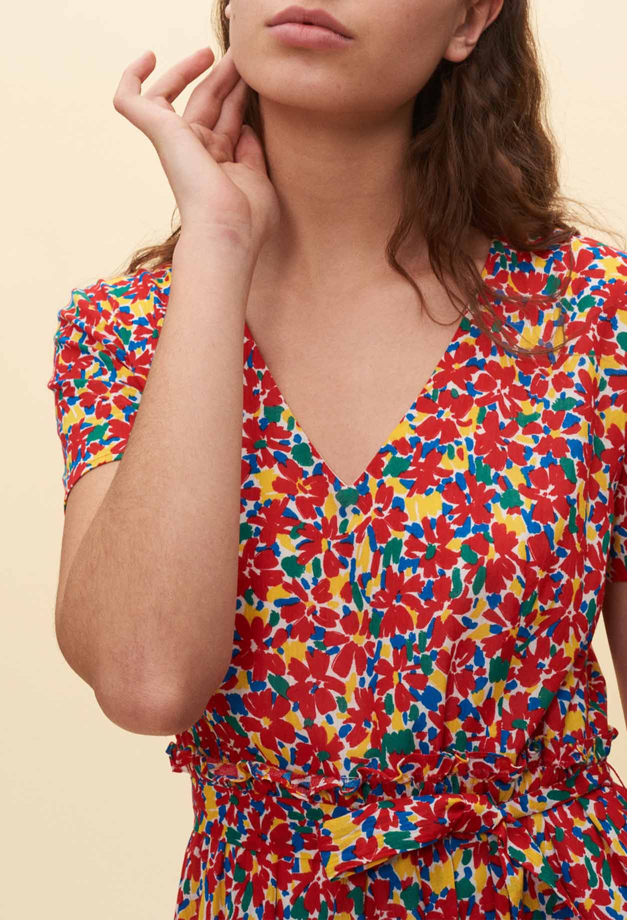 Robe fleurie à fronces Faume - seconde main