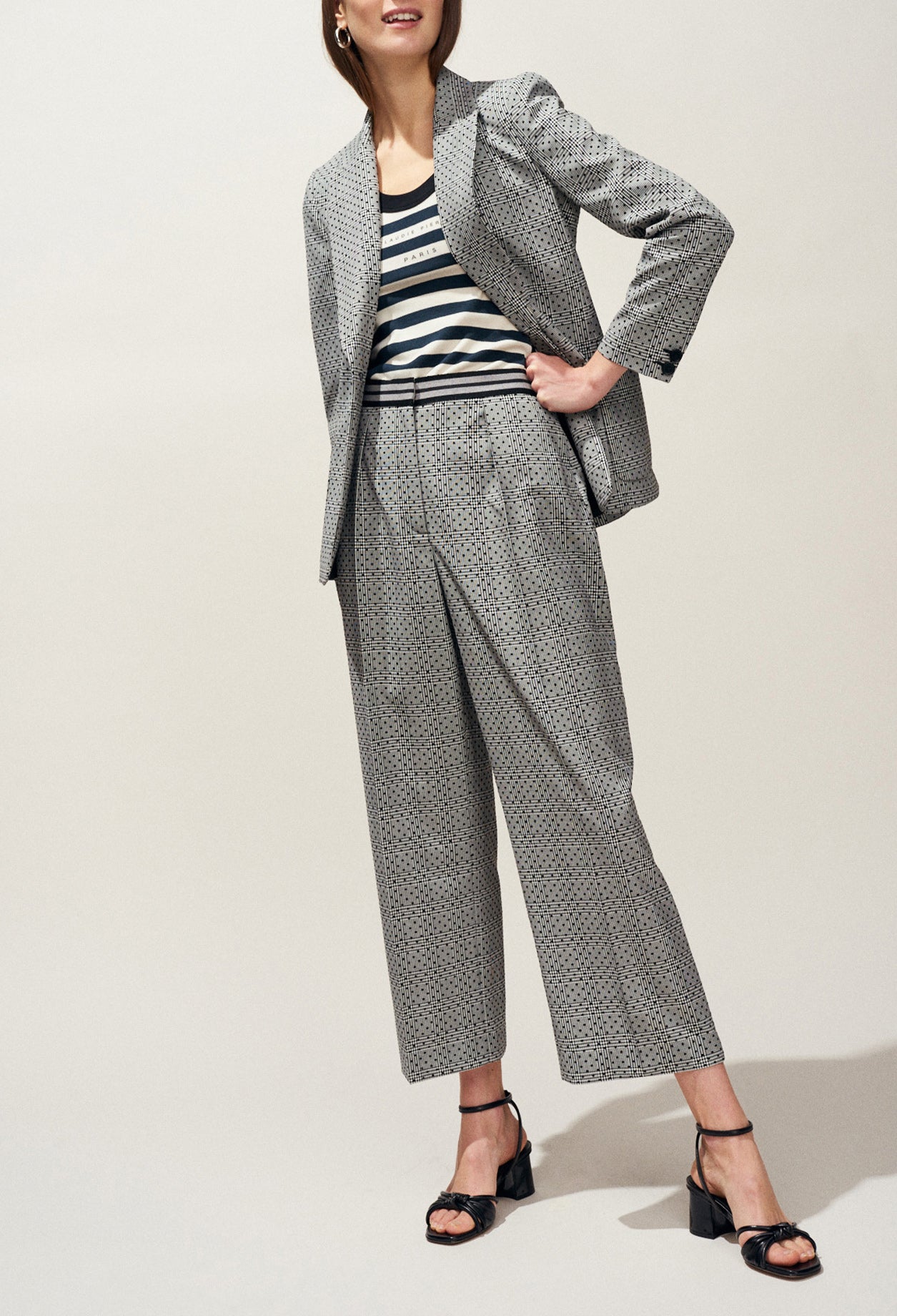 Veste tailleur à pois floqués Faume - seconde main