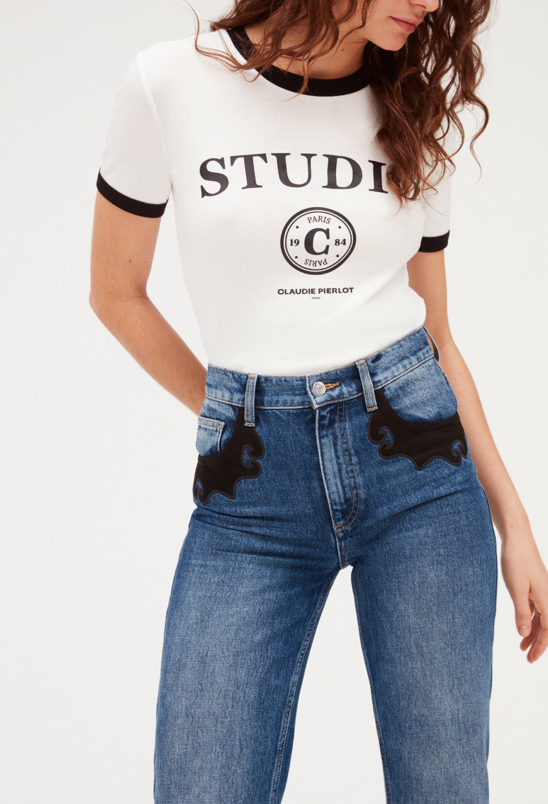 Jean mid-blue western Faume - seconde main