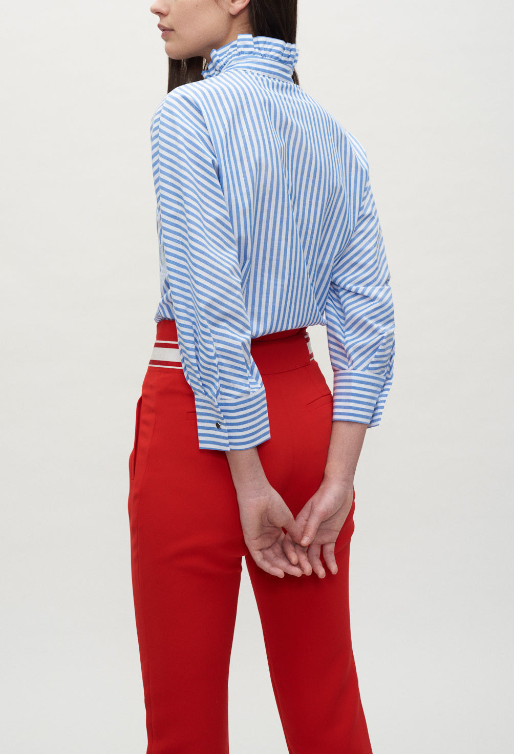 Chemise rayée à col froncé Faume - seconde main