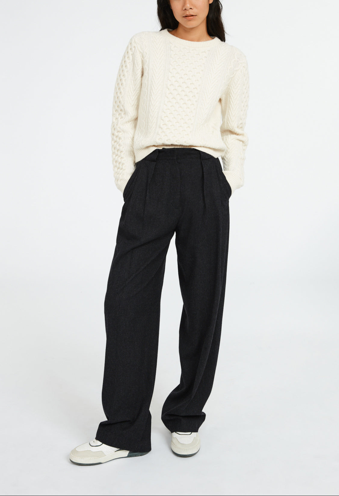 Pantalon de tailleur large Faume - seconde main