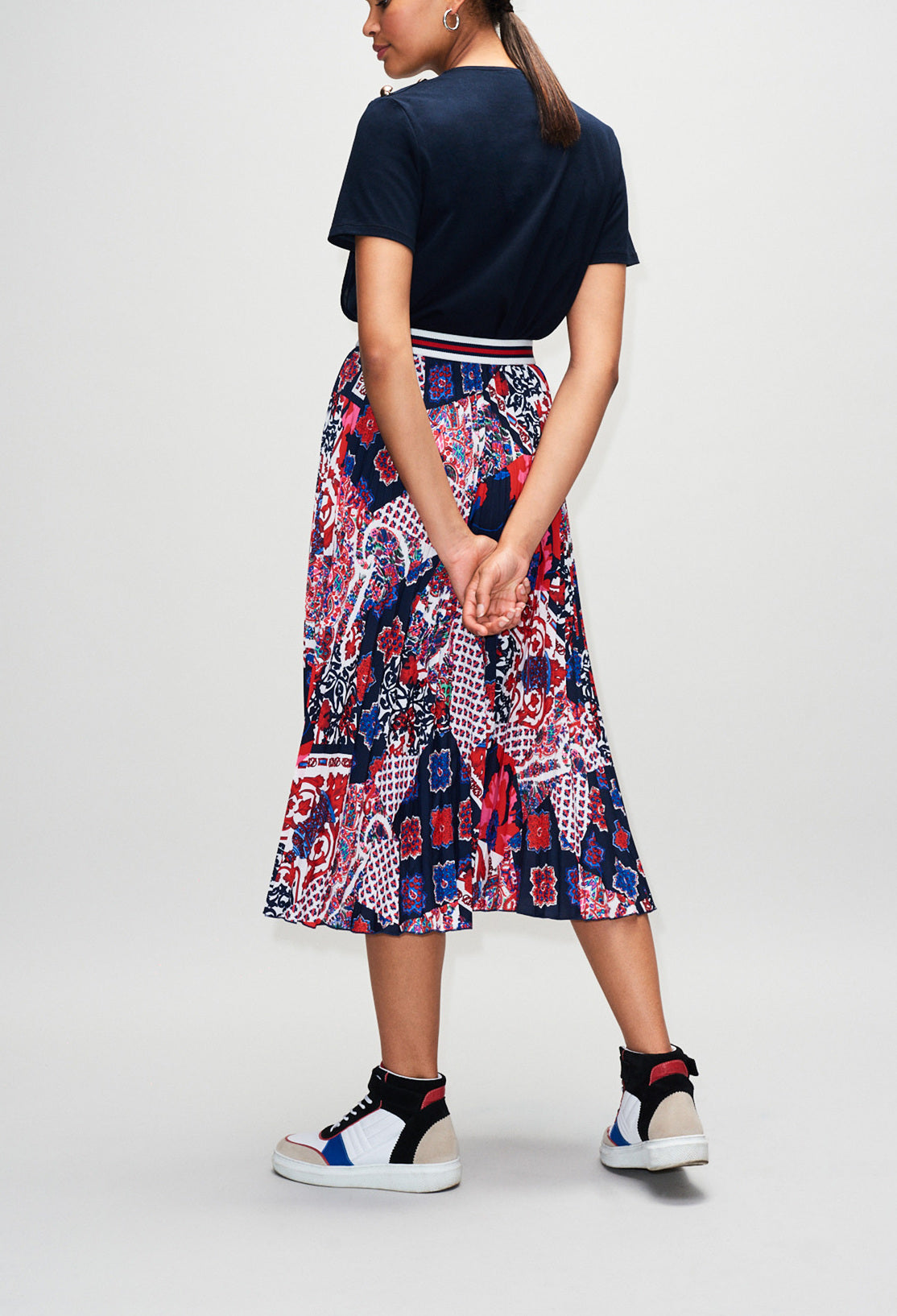 Jupe plissée imprimée foulard Faume - seconde main