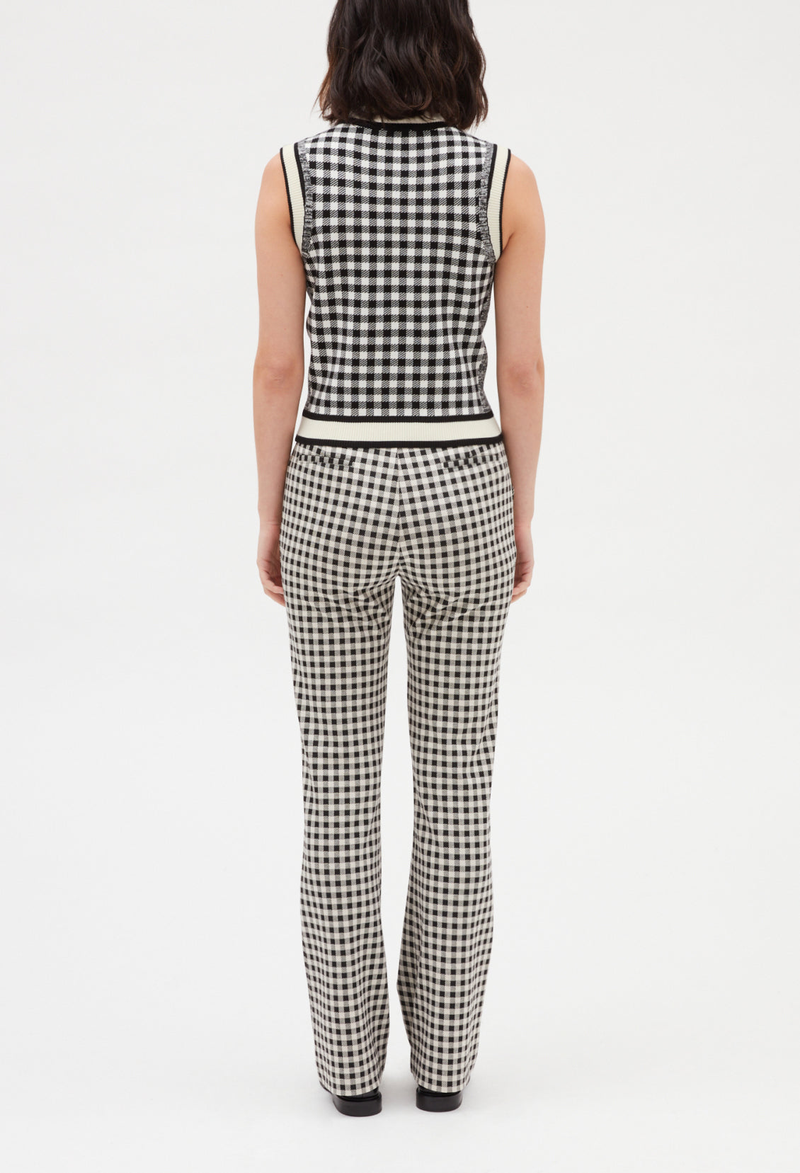 Pull sans manches carreaux bicolore Faume - seconde main