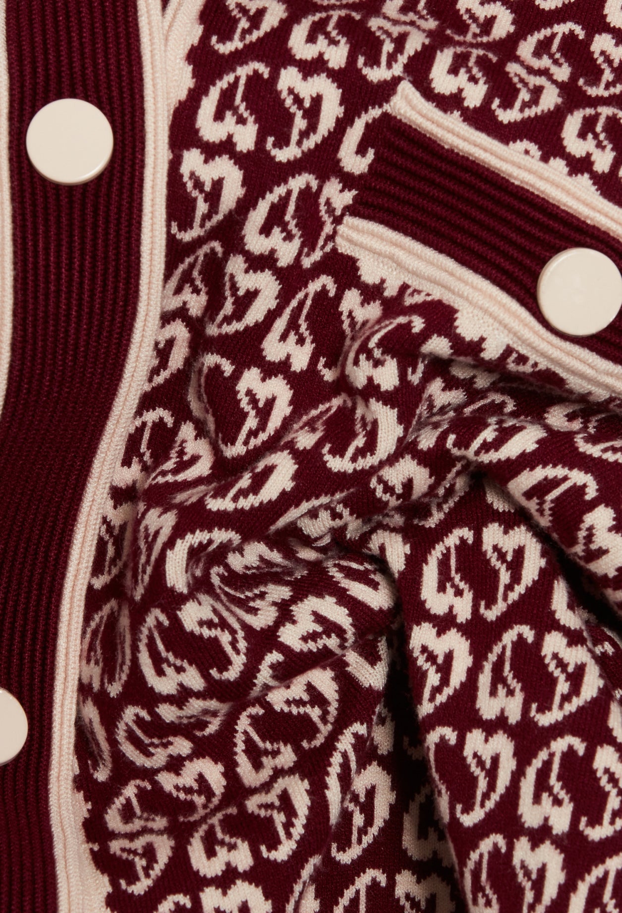 Cardigan bicolore maille à motif cœur Faume - seconde main