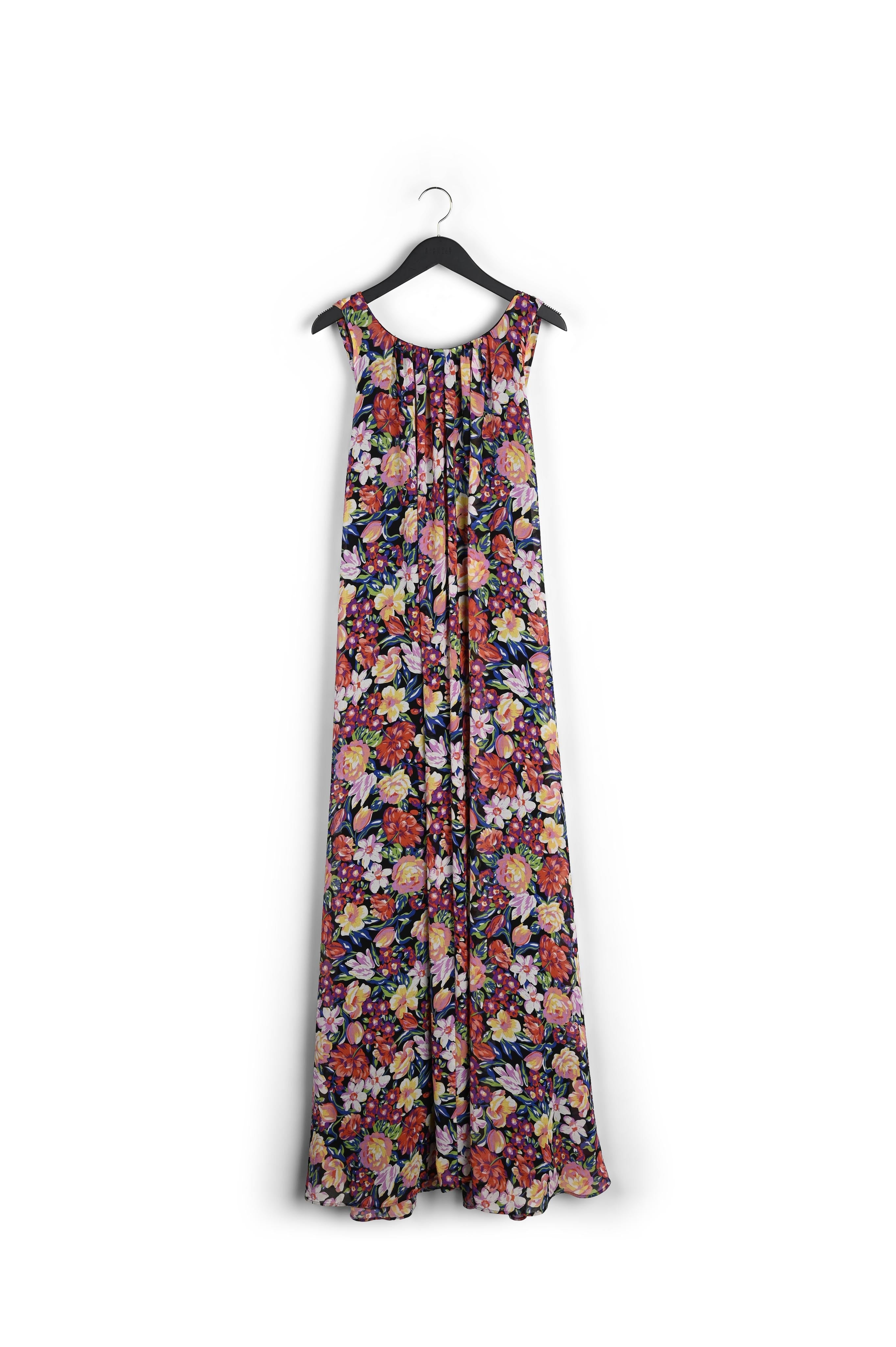Robe longue dos nu imprimée fleurs Faume - seconde main