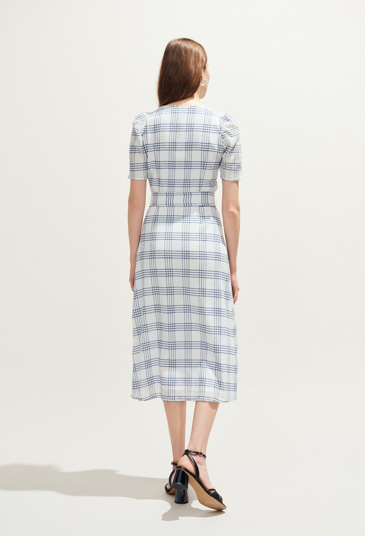 Robe en coton à carreaux ceinturée Faume - seconde main