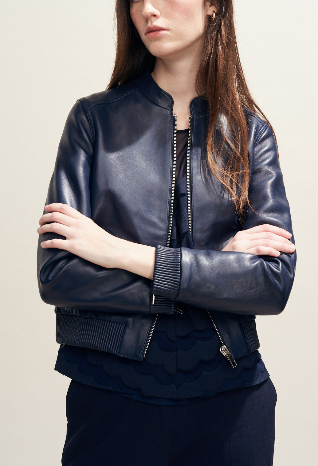 Blouson en cuir façon teddy Faume - seconde main