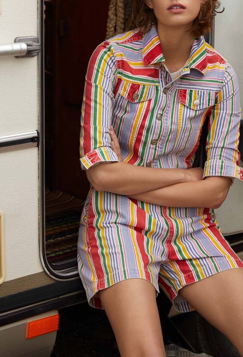 Veste en jean rayures multicolore Faume - seconde main