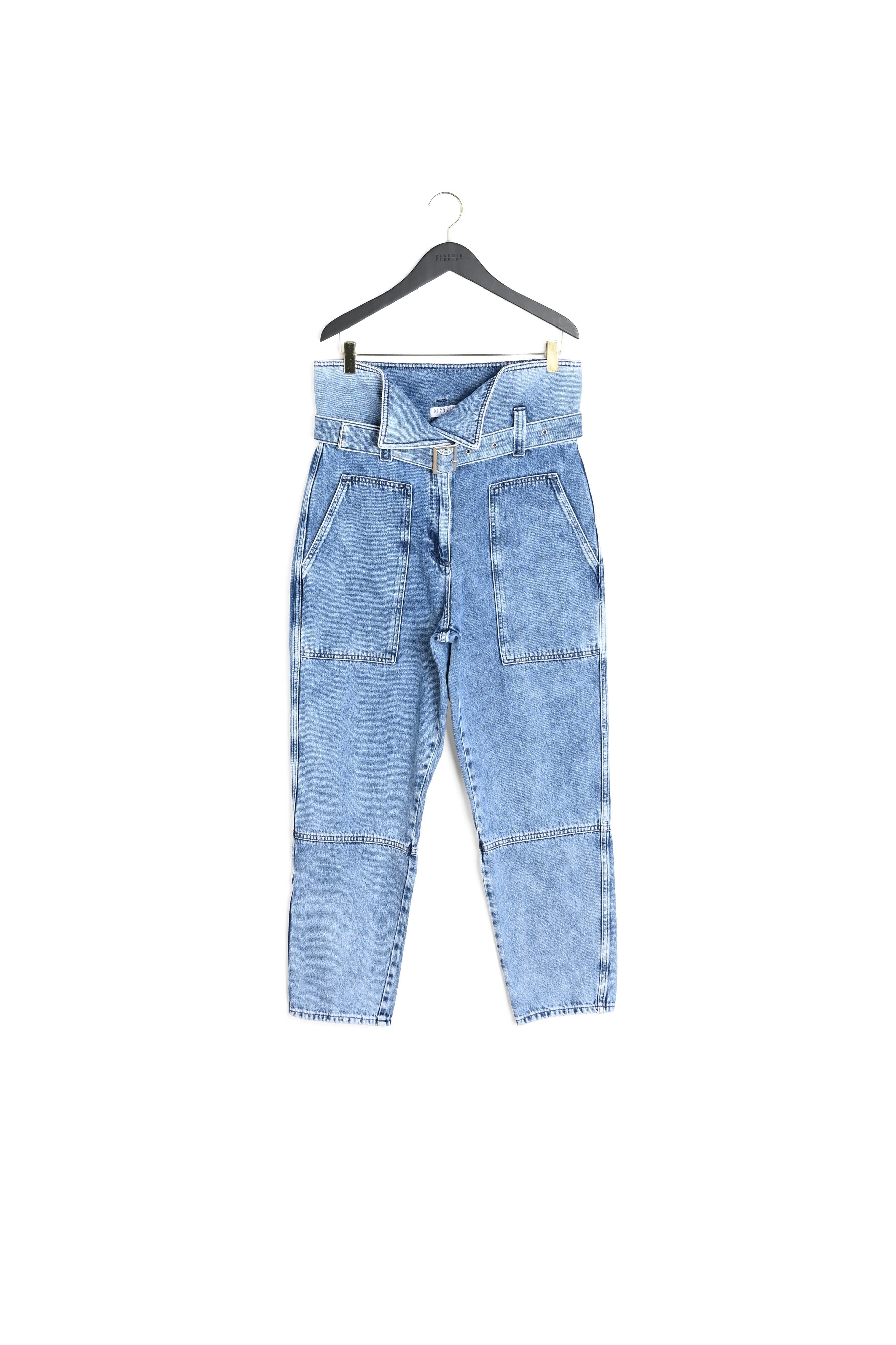 Jean bleu ceinturé Faume - seconde main