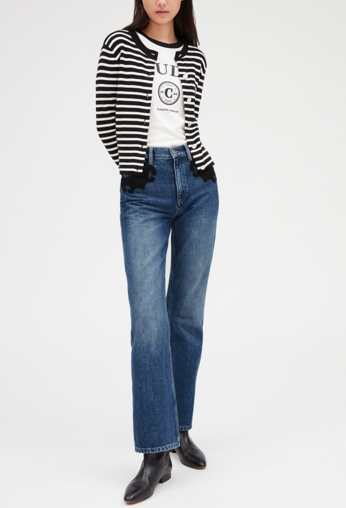 Gilet rayé maille Faume - seconde main