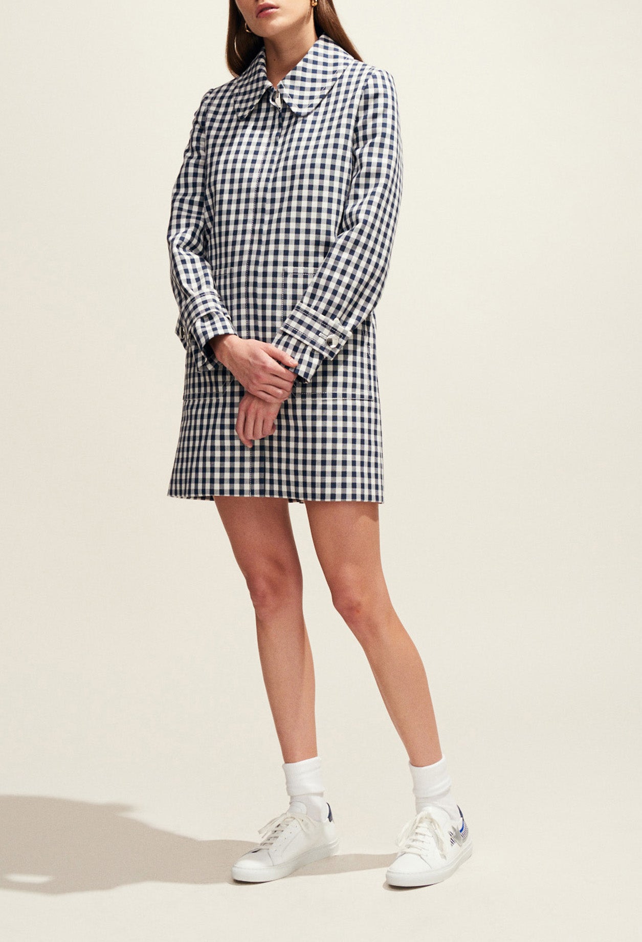 Manteau structuré à carreaux vichy Faume - seconde main