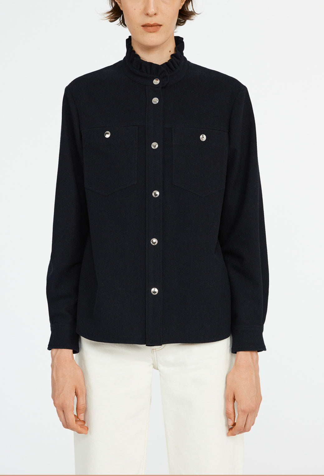 Chemise à col victorien flanelle Faume - seconde main