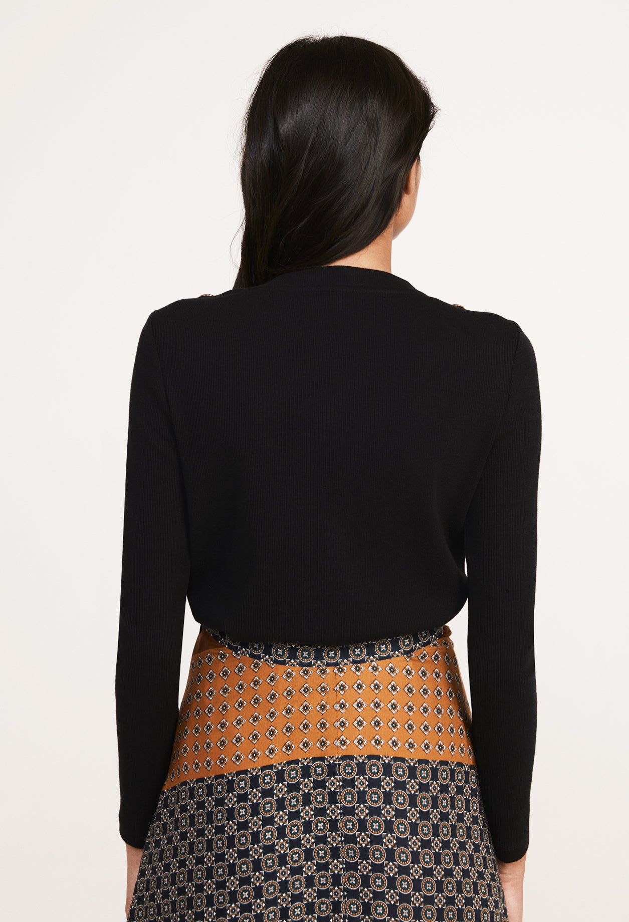 T-shirt noir à boutons Faume - seconde main