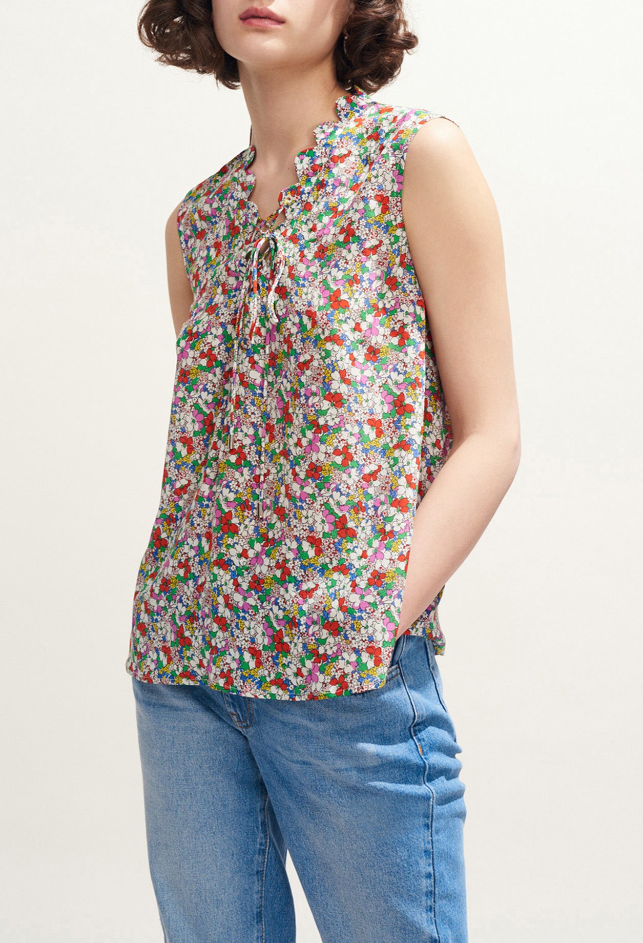 Top sans manches imprimé fleuri Faume - seconde main