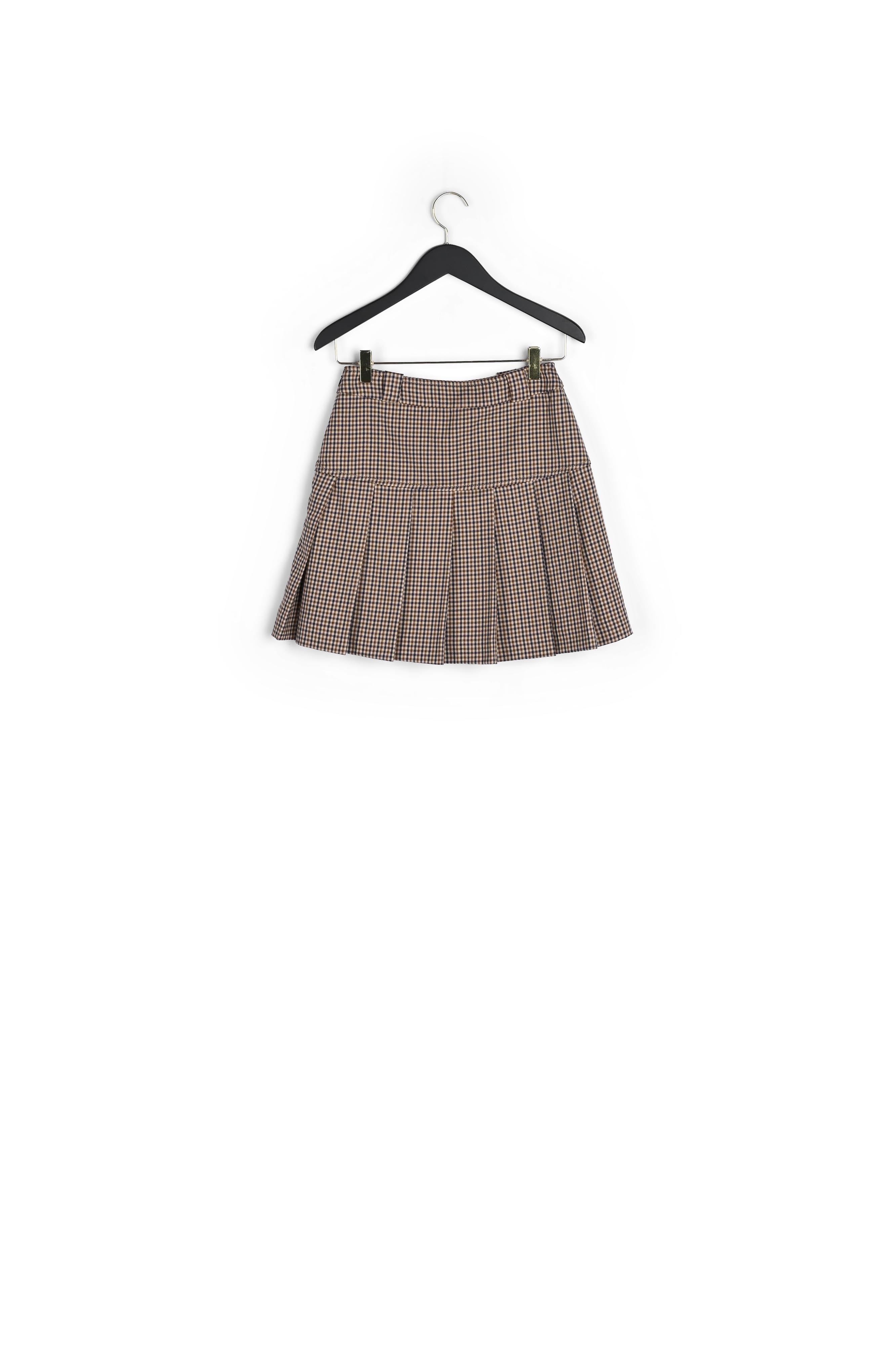 Jupe courte carreaux camel Faume - seconde main