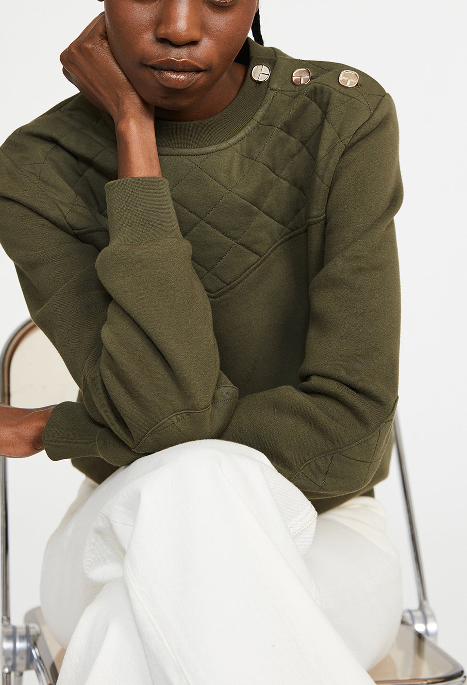 Sweatshirt kaki à manches longues Faume - seconde main