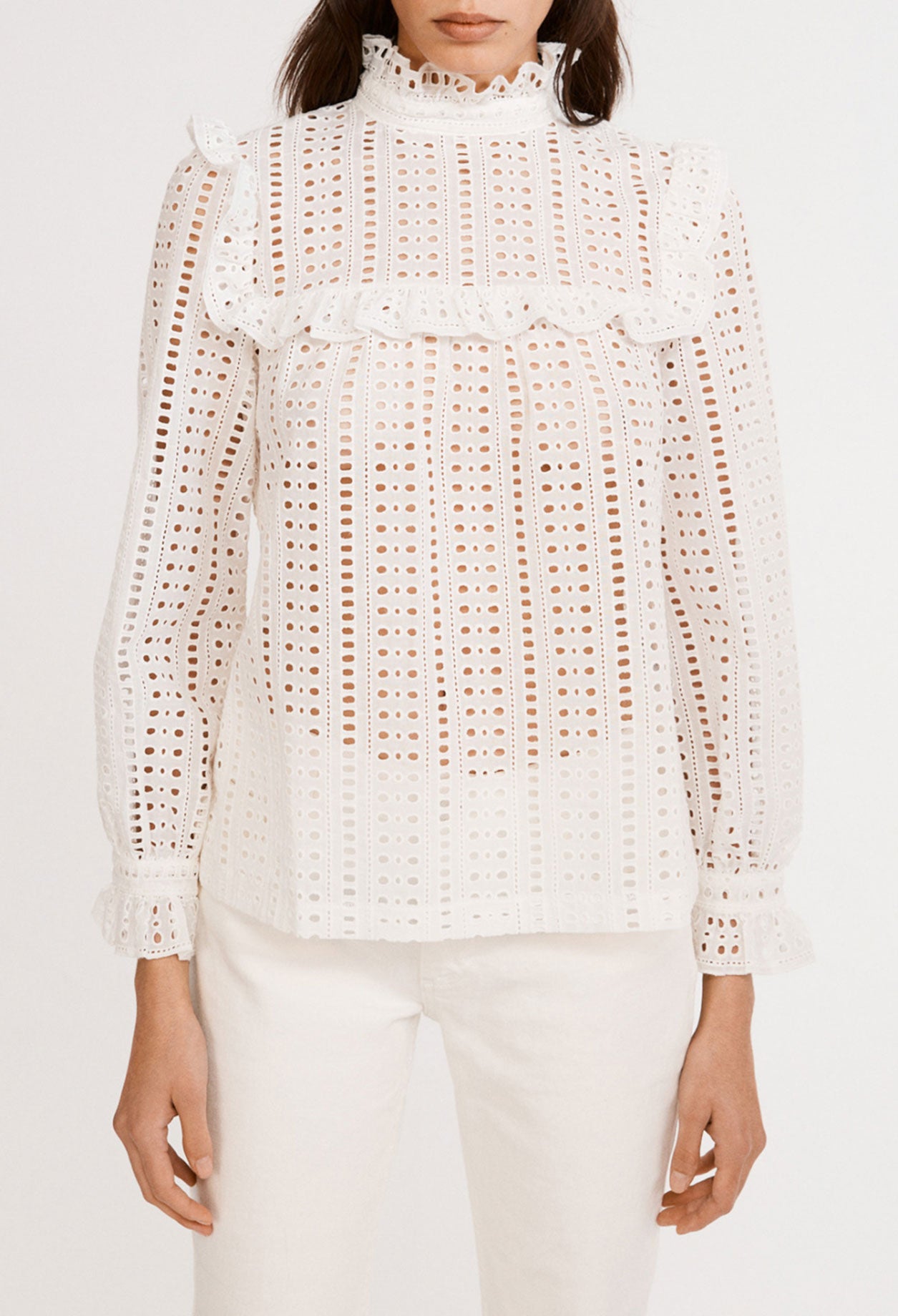 Blouse à broderies anglaises Faume - seconde main