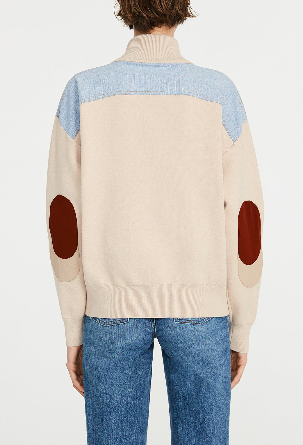 Sweatshirt maille et denim Faume - seconde main