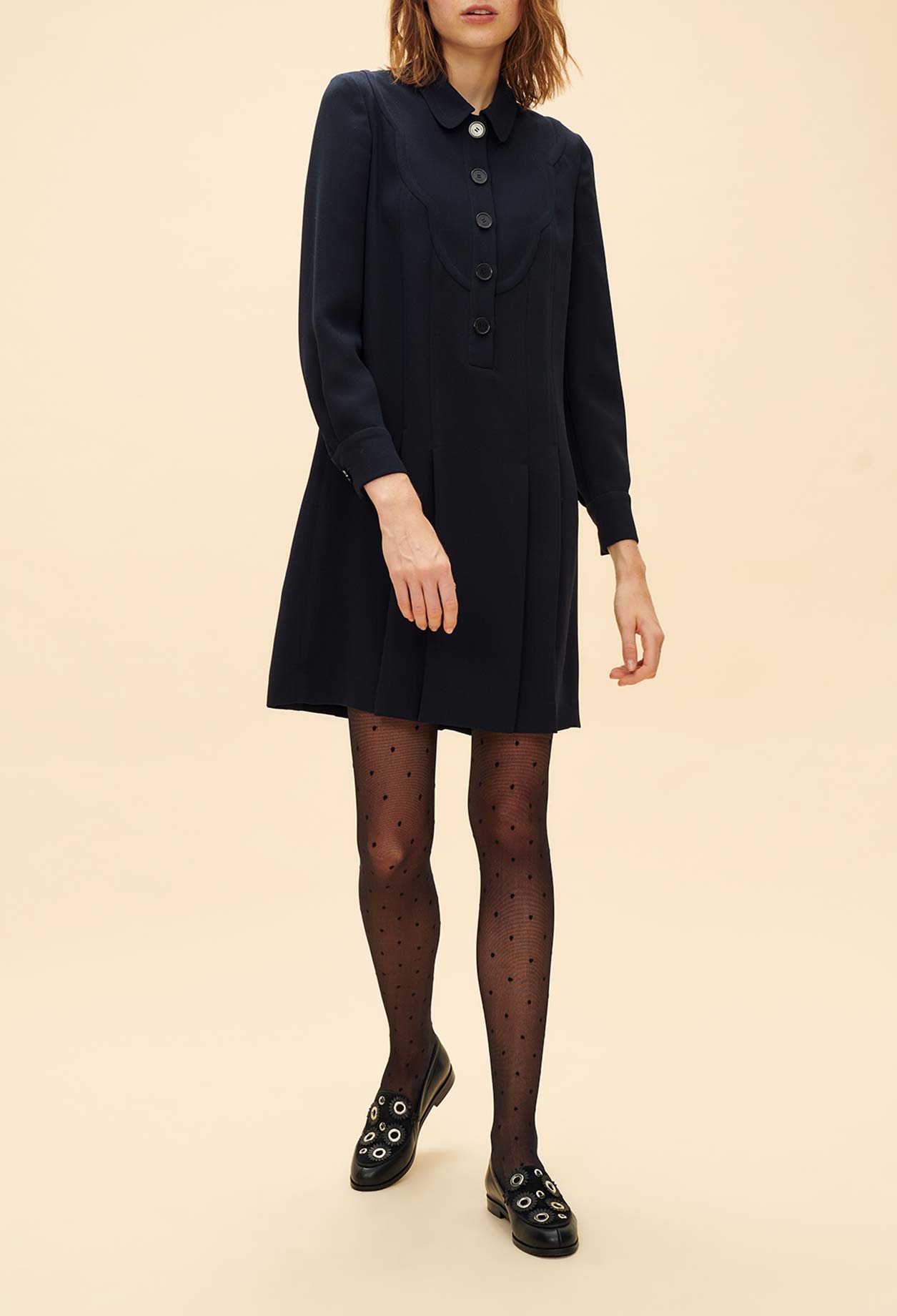 Robe plissée col chemise boutonnée Faume - seconde main