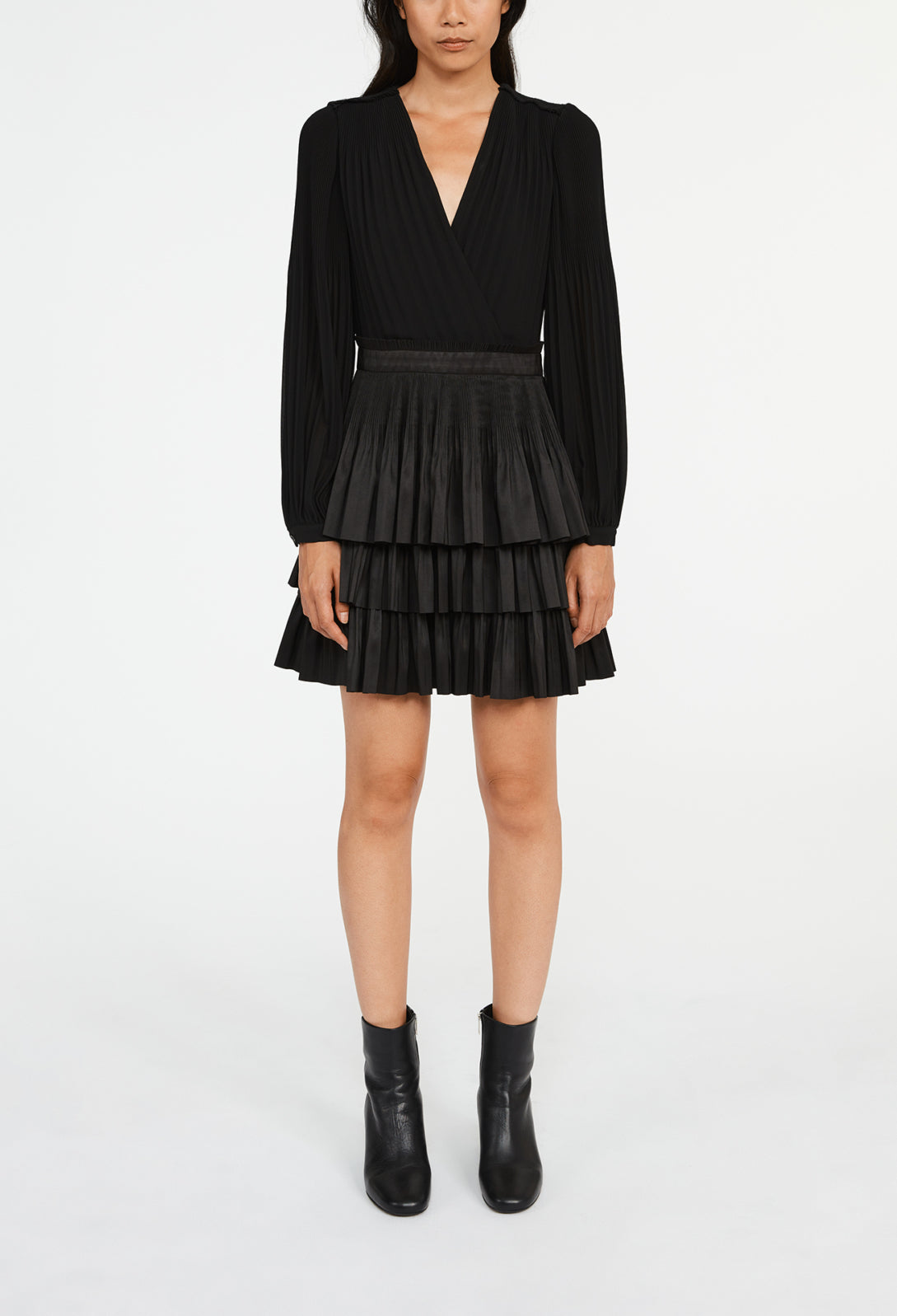 Robe courte plissée à volant Faume - seconde main