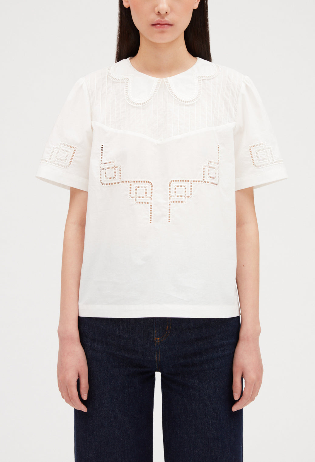 Top à col dentelle écru Faume - seconde main