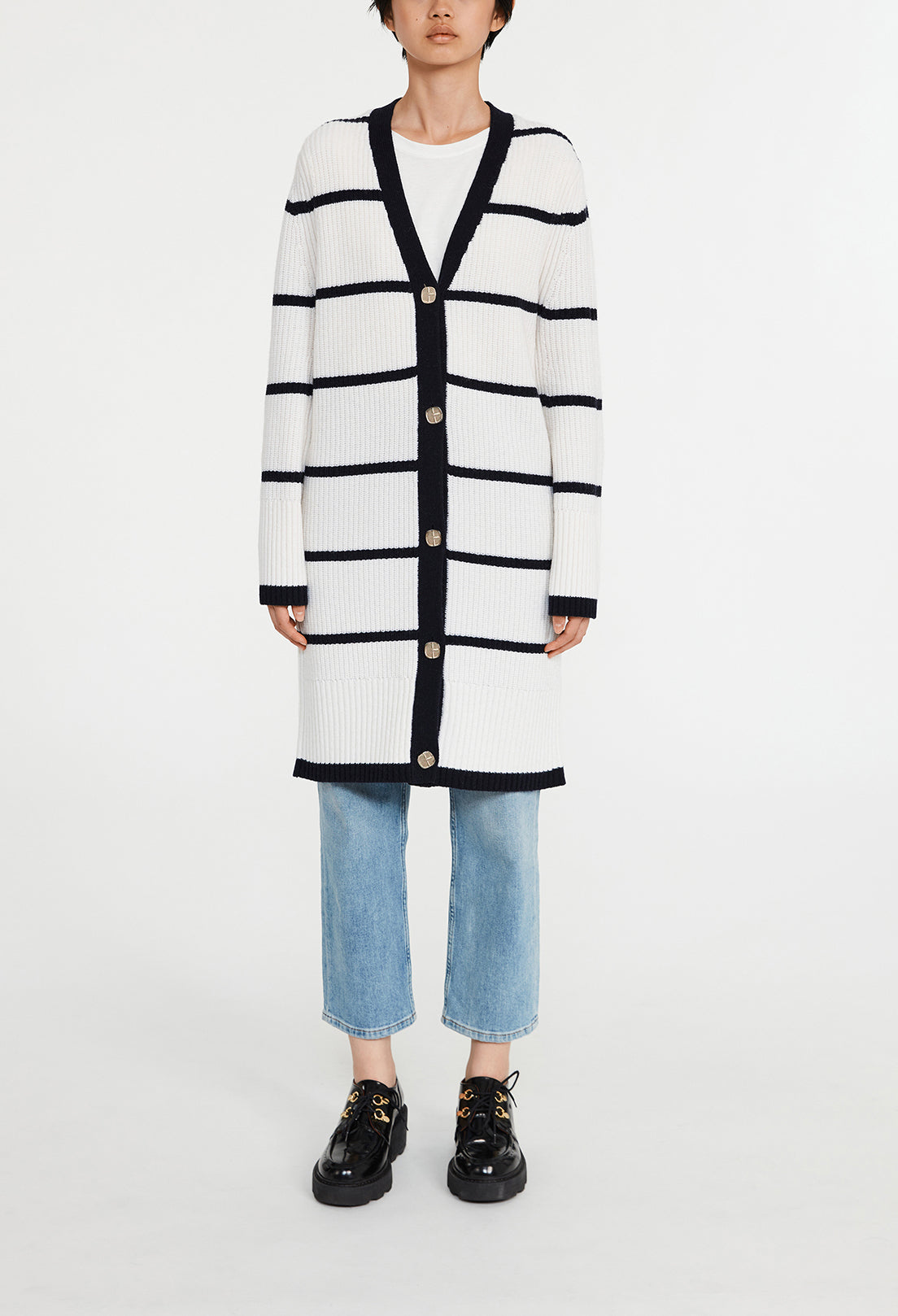 Cardigan bicolore laine Faume - seconde main