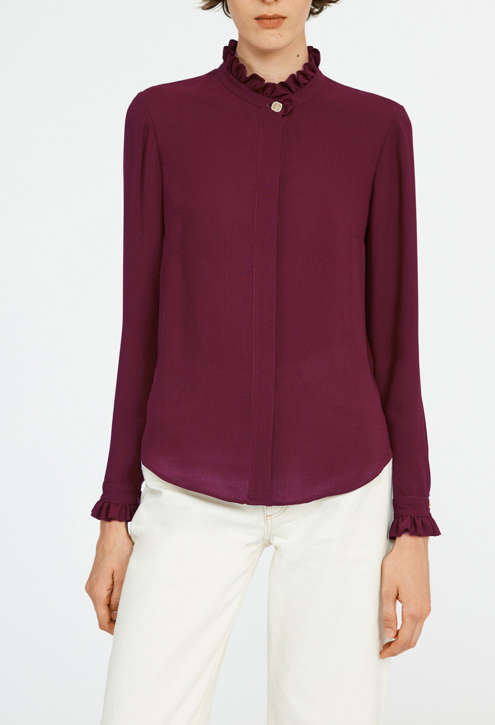 Chemise bordeaux iconique à col Faume - seconde main