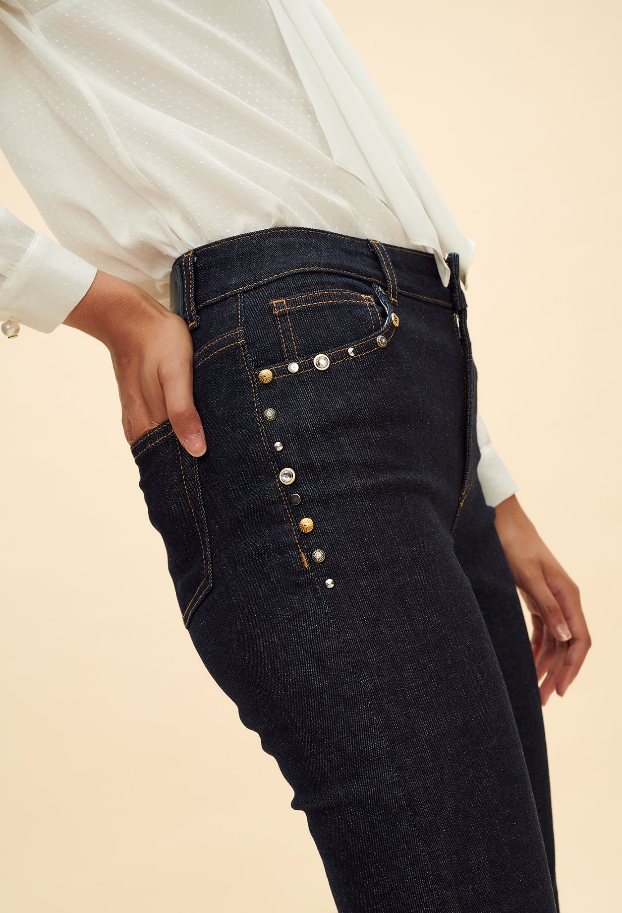 Jean slim brut détails studs Faume - seconde main