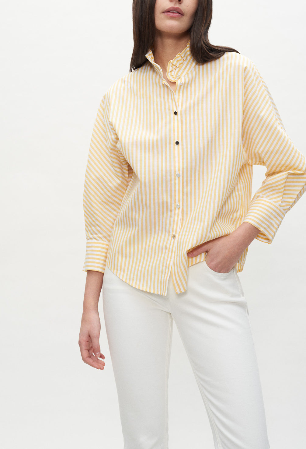 Chemise rayée à col froncé Faume - seconde main