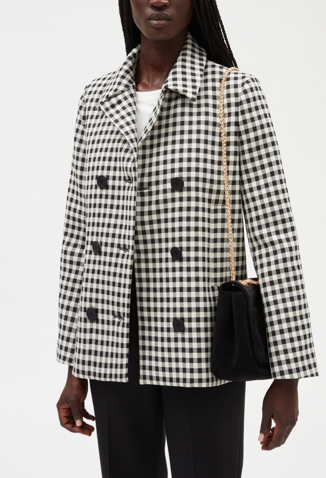 Manteau carreaux bicolore Faume - seconde main