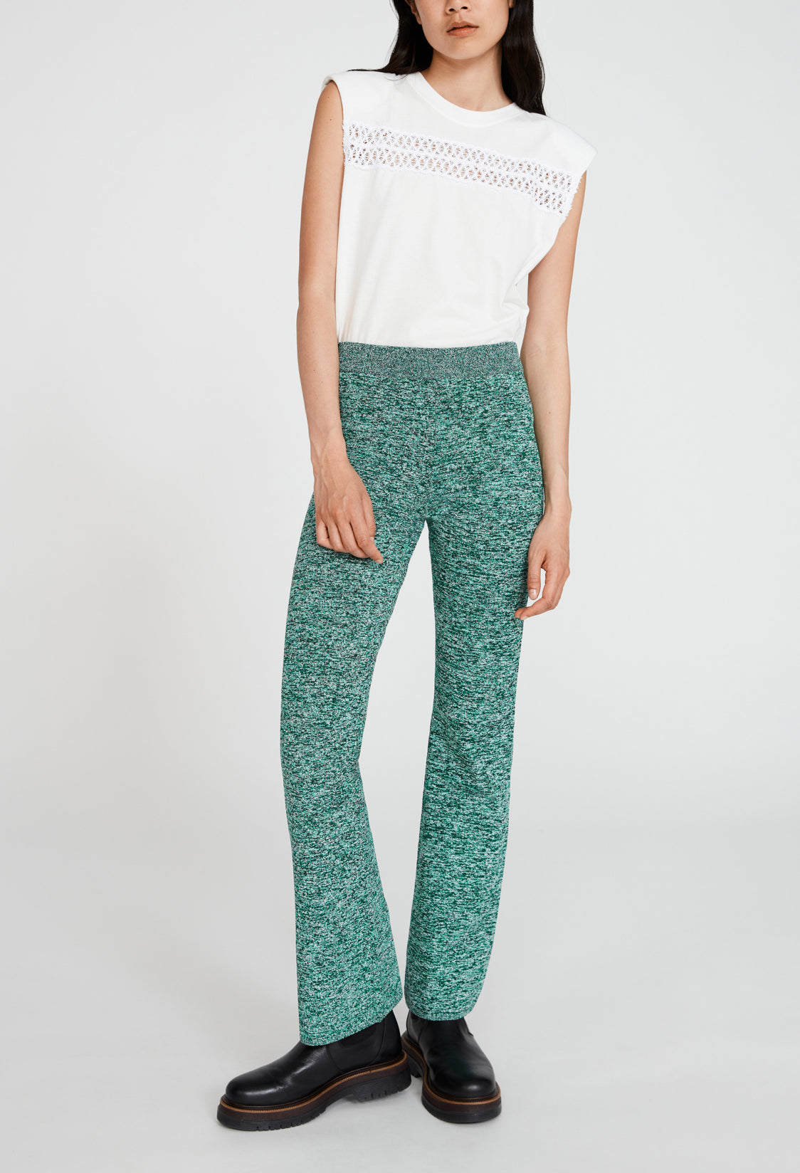 Pantalon maille effet chinée Faume - seconde main