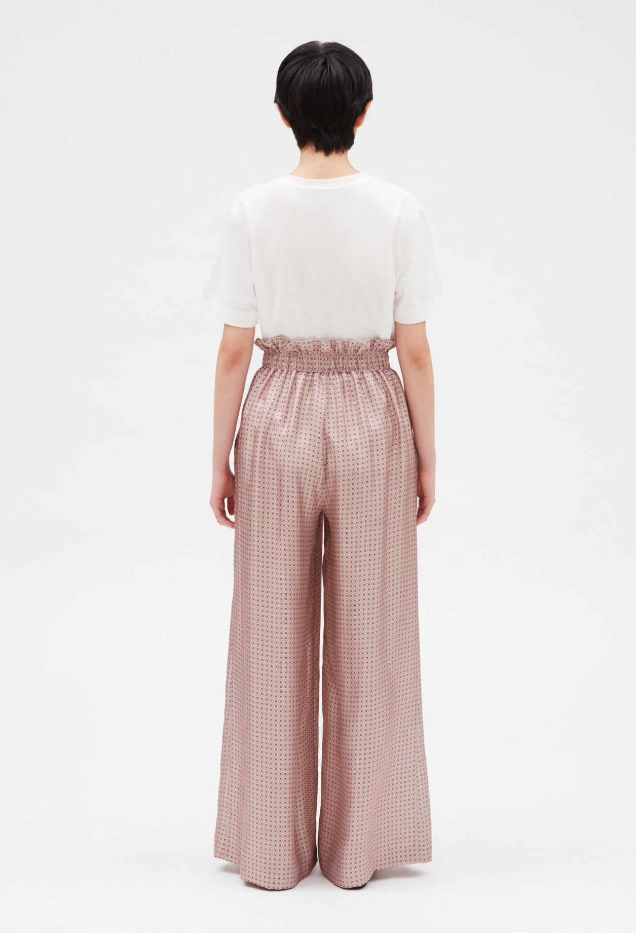 Pantalon large soie rose Faume - seconde main