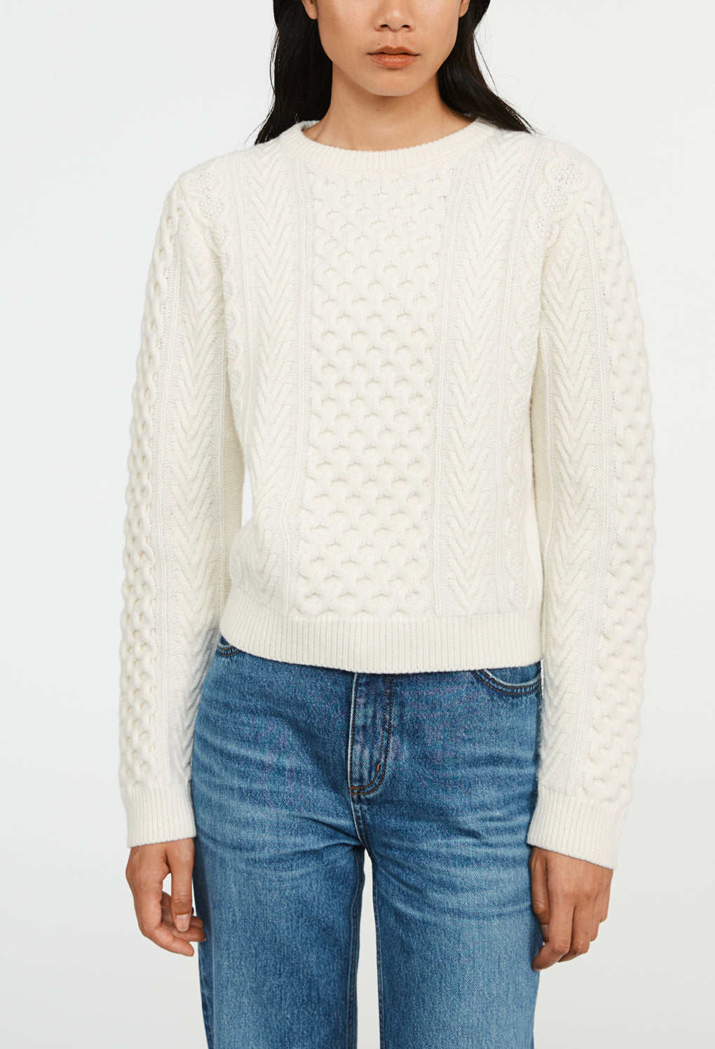 Pull torsadé écru Faume - seconde main