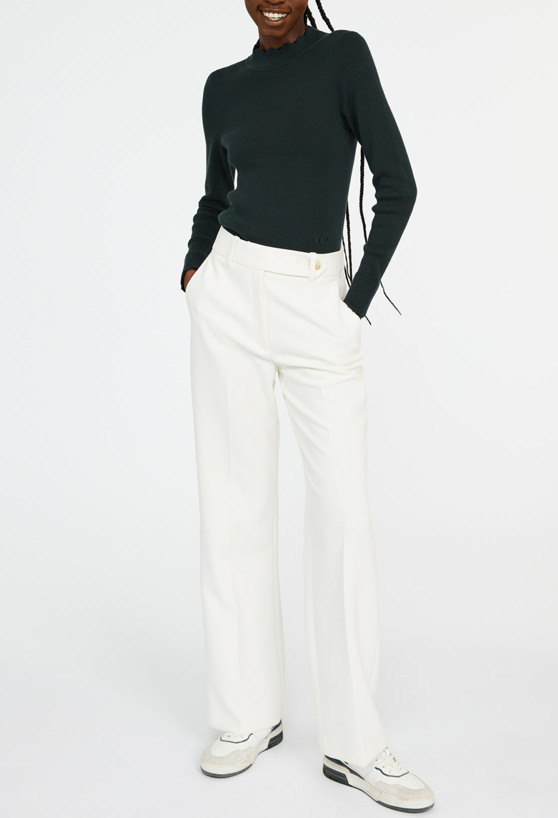 Pull bicolore à col coquille Faume - seconde main