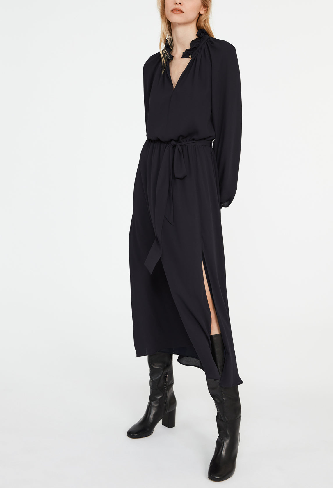 Robe longue col victorien Faume - seconde main