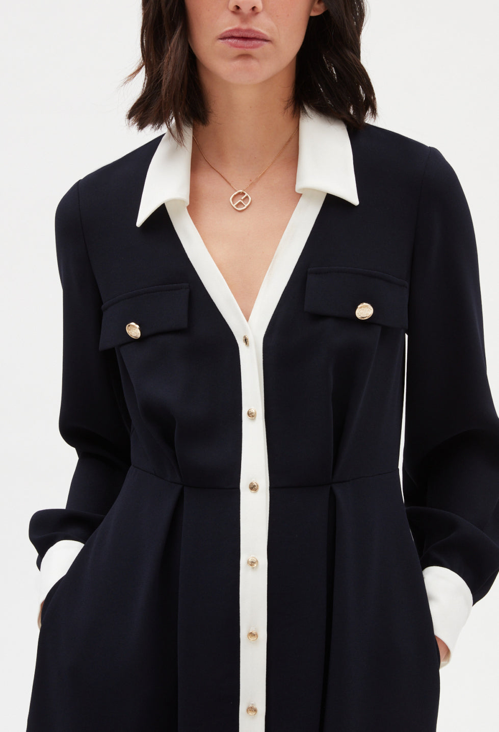 Robe midi marine Faume - seconde main