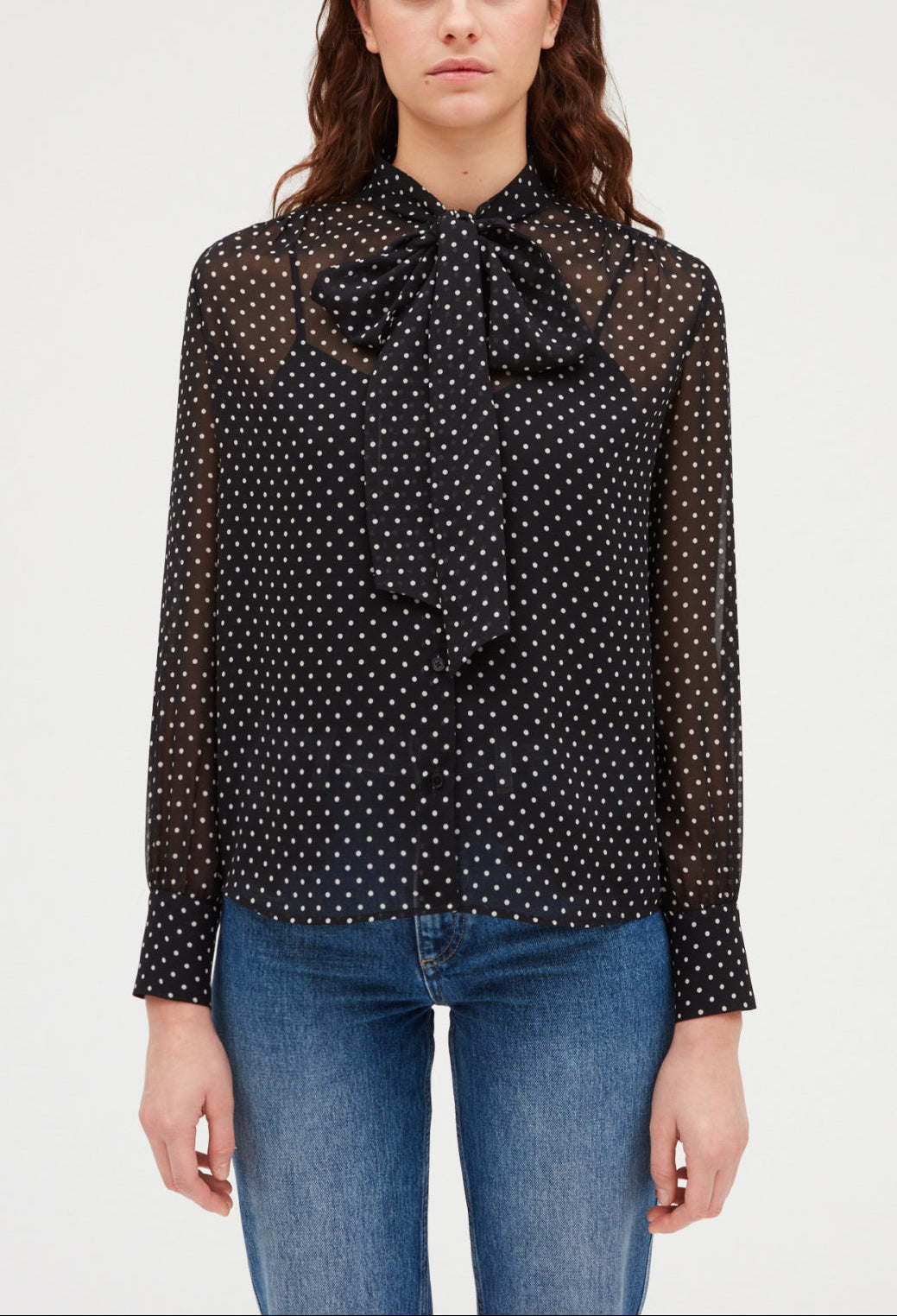 Chemisier lavallière pois Faume - seconde main