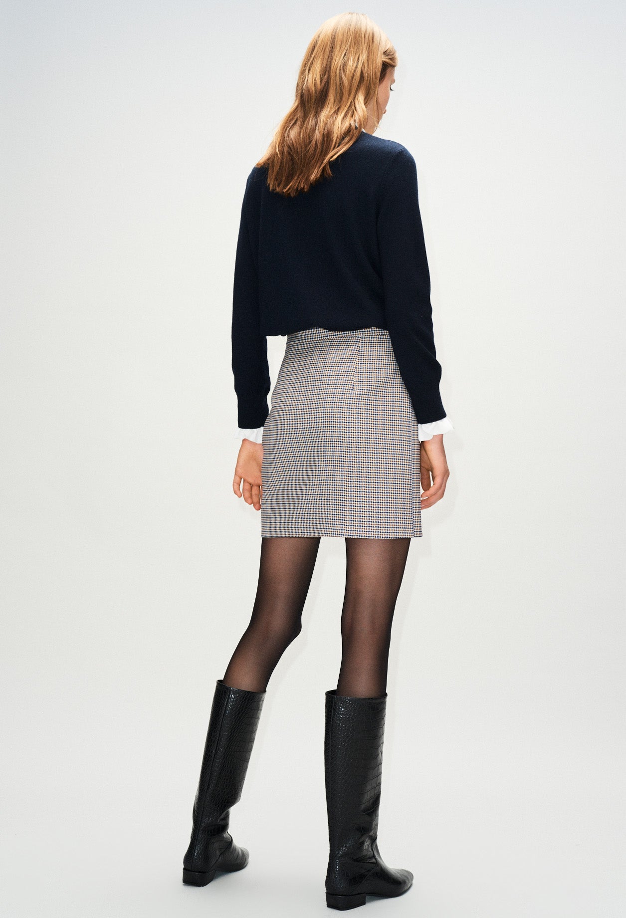 Jupe tailleur droite à carreaux Faume - seconde main