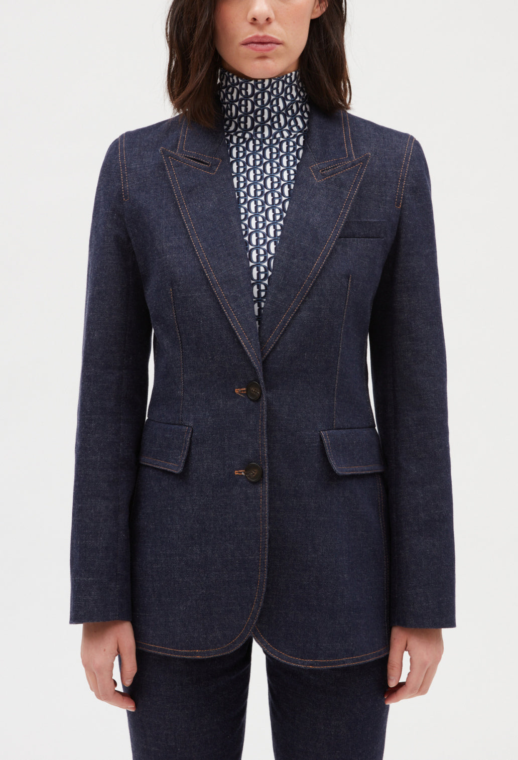 Veste tailleur denim brut Faume - seconde main