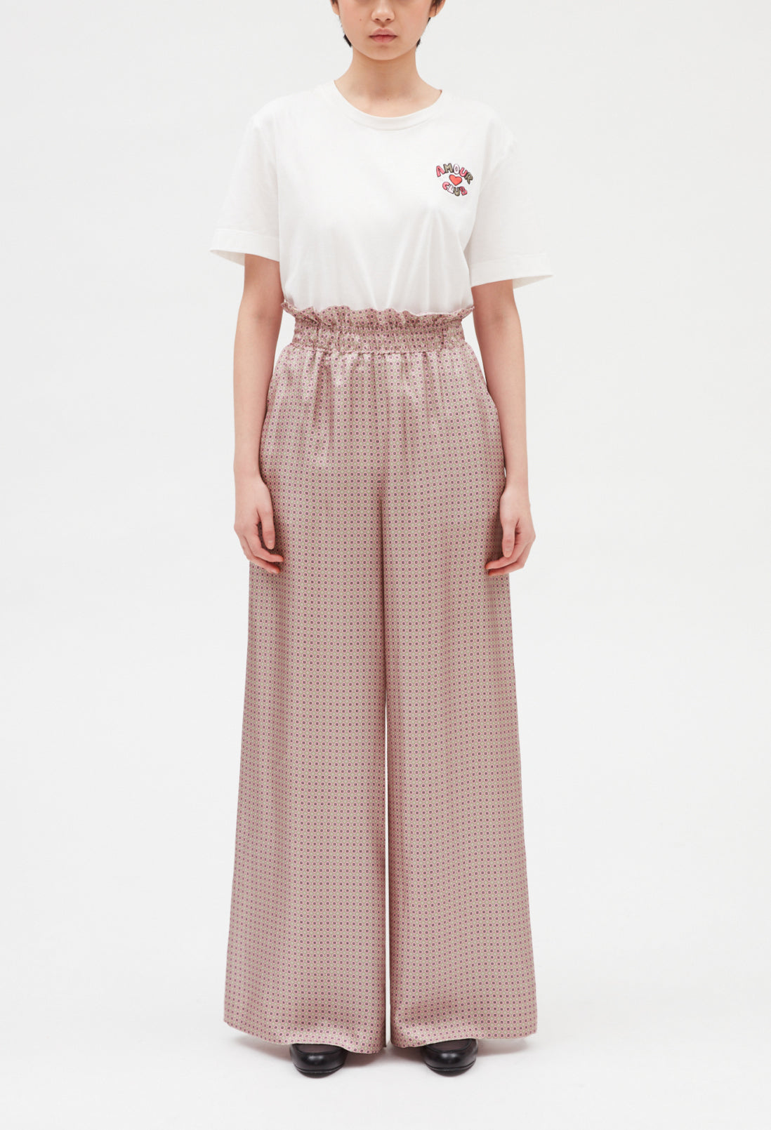 Pantalon large soie rose Faume - seconde main